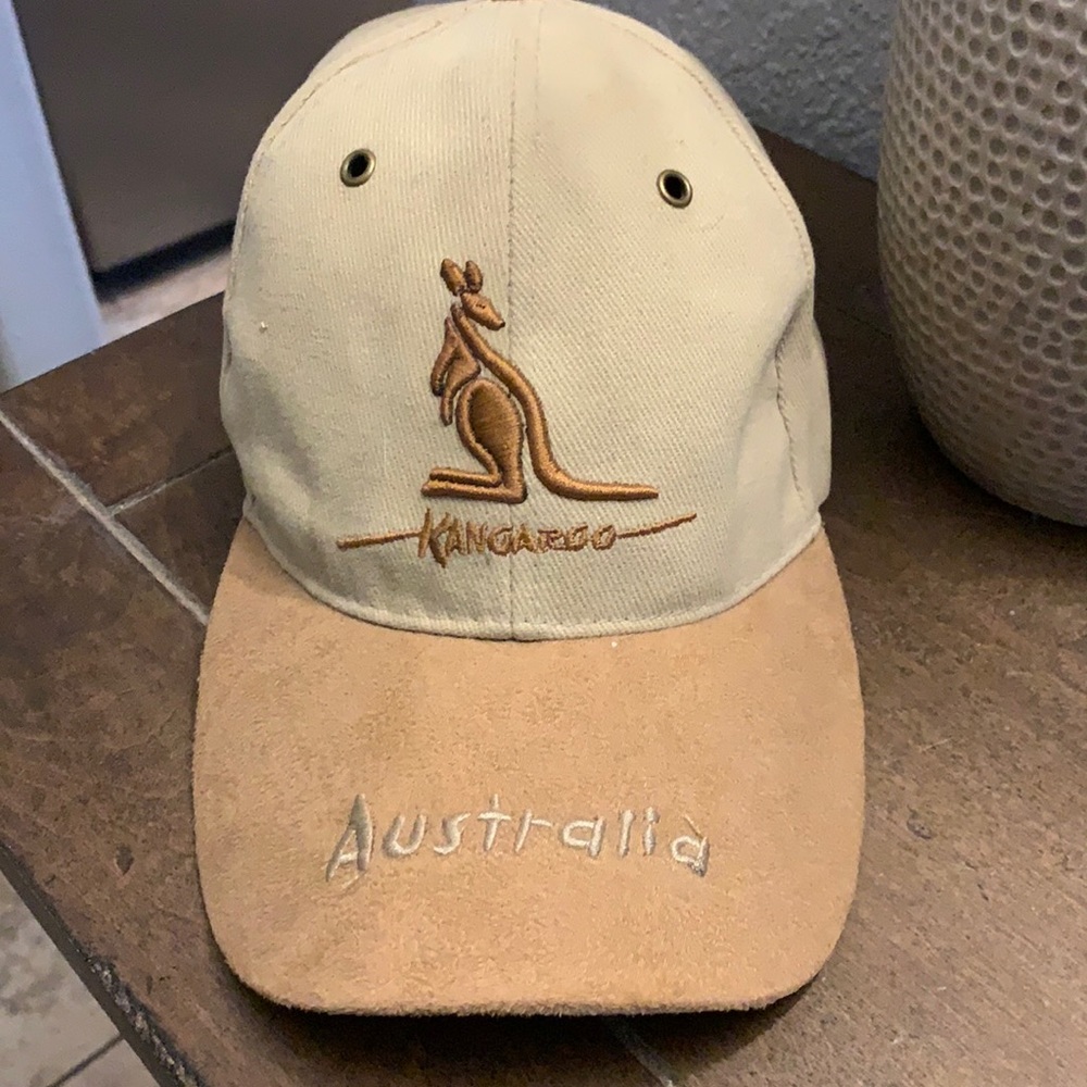 Australia Kangaroo Tan Suede Baseball Cap